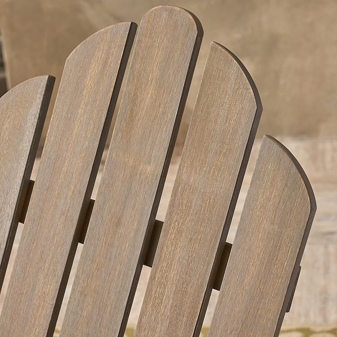 Christopher Knight Home Cara Outdoor Foldable Acacia Wood Adirondack Chair, Gray Finish