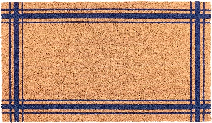 KAF Home New Coir Doormat, Heavy-Duty, Weather Resistant, Non-Slip PVC Backing, Indoor and Outdoor Use, Blue