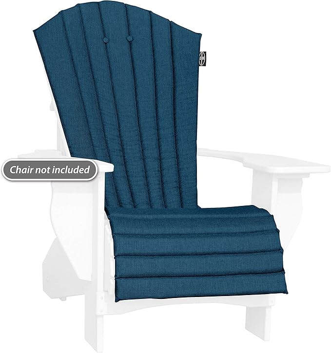 JCA Outdoor All-Weather Patio Chair seat Cushion, Quick Drying Olefin Fabric - Adirondack Chair Cushion for Your Chair-Chair not Included (Sailor Blue)