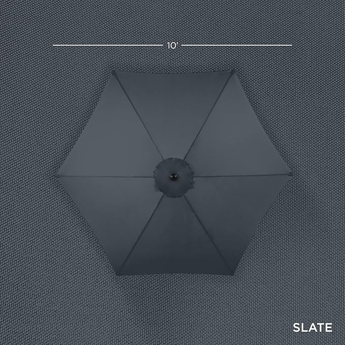 Best Choice Products 10ft Outdoor Steel Polyester Market Patio Umbrella w/Crank, Easy Push Button, Tilt, Table Compatible
