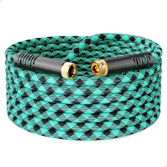 WELLUCK 25 FT Garden Hose - Flexible Water Hose, Lightweight Non-Expanding hose, Leak proof, Pressure Resistant for Yard, Outdoor, 3/4 Inch Solid Brass Fittings and 5-Layer PVC Core