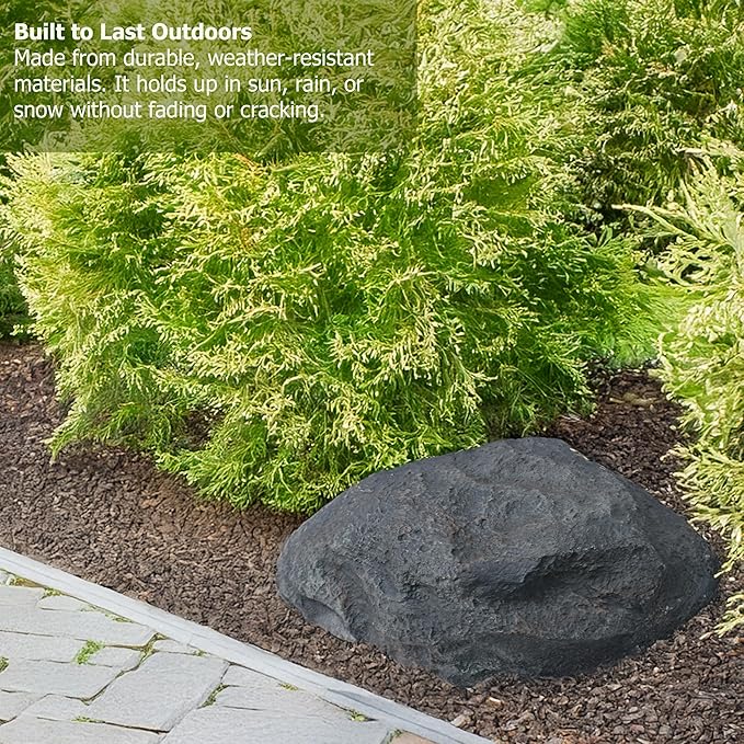 Gardenised Fake Garden Rock Cover Decorative Natural Texture Faux Stone for Outdoor Landscaping Ideal for Hiding Irrigation Valves Water Pumps Pipes Electrical Boxes & Cables in Yard or Lawn, Shell
