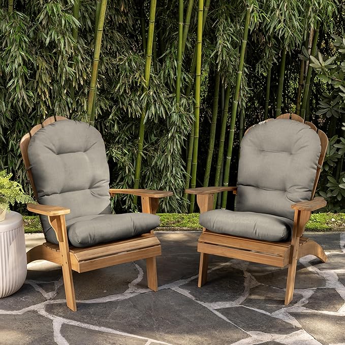 Arden earthFIBER Outdoor Adirondack Cushion, 21.5 x 48, Water Repellent, Fade Resistant, Cushion for Adirondacks or Rocking Chairs 21.5 x 48, Sandbar Taupe Texture