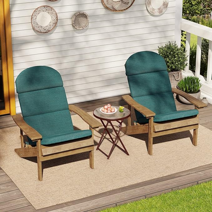 Crestlive 50x19.6 Inch Adirondack Chair Cushion, Water Repellent, Fade Resistant, High Back Outdoor Rocking Chair Cushion for Patio, Malachite