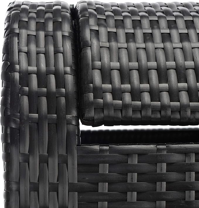 Safavieh Outdoor Collection Serapis Black Wicker Trash Bin