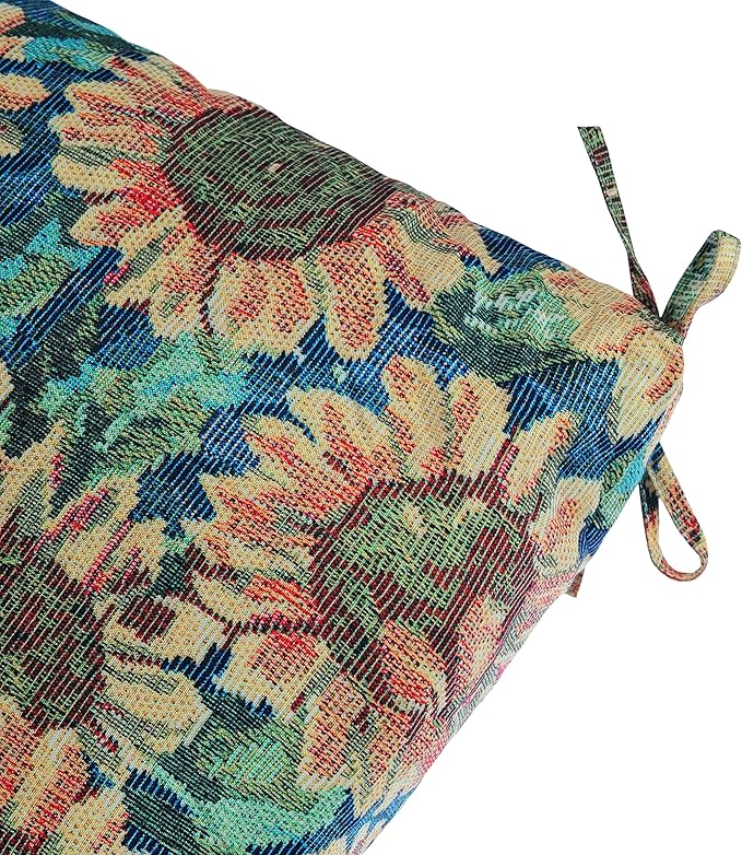 Set of 2 Outdoor Dining Chair Cushions, Patio Seating Cushions, 38x18x4.5 inch, for Garden Patio Furniture (Sunflower)