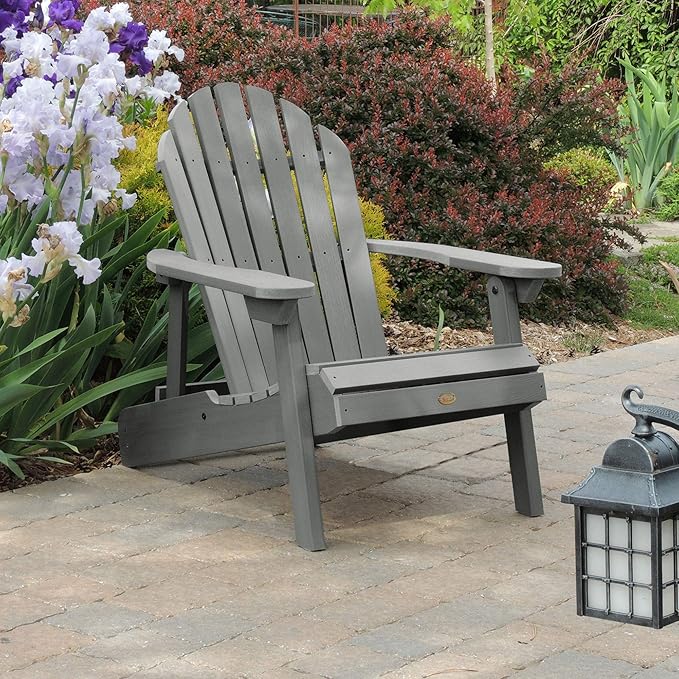 highwood Hamilton Made in the USA Folding and Reclining Adirondack Chair, Adult Size, Coastal Teak