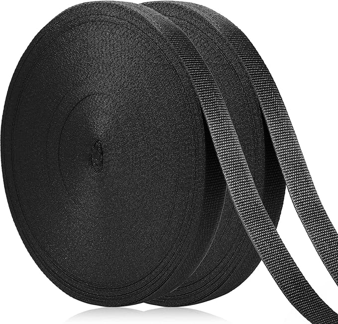 Shappy Tree Tie Strap Garden Webbing Strap Garden Plant Supports Tree Tie Staking for Outdoor Use, Plant Supports, Grafting, Straightening Supplies(Black,295 Feet x 1 Inch)