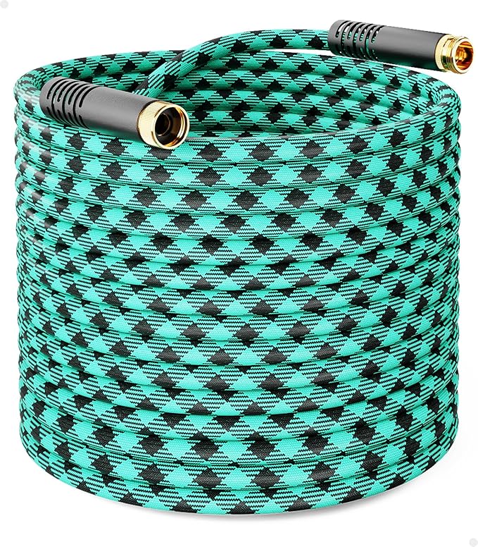 WELLUCK 50 FT Garden Hose - Flexible Water Hose, Lightweight Non-Expanding hose, Leak proof, Pressure Resistant for Yard, Outdoor, 3/4 Inch Solid Brass Fittings and 5-Layer PVC Core