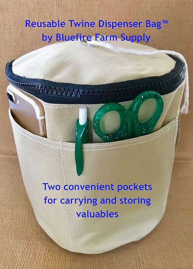 Tomato Twine Dispenser Bag for Garden Twine String (Blue)