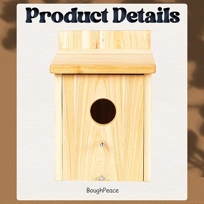 Wooden Bird Houses for Outside Birdhouses Nest Bluebird House for Cardinals Finch Wren Swallow for Garden Viewing 1B