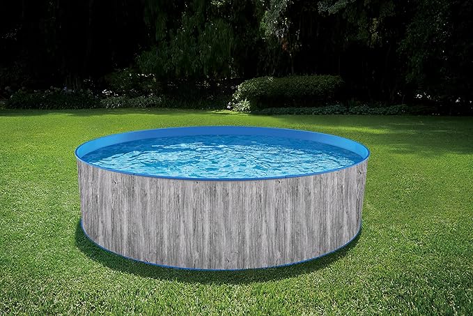 Blue Wave NB19789 Capri Steel Wall Package-15-ft Round 48-in Deep Above Ground Swimming Pool, Gray