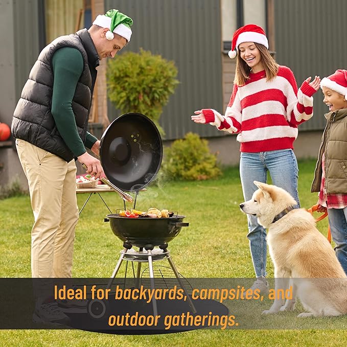 UNCO- Round Fire Pit Mat, 36", Black Double-Sided Fireproof Design, Reusable, Portable, 3 Layers, Waterproof & Easy to Clean, Grill Matt for Outdoor Grill Deck Protector