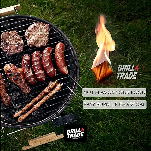 Grill Trade Fire Starters for Wood Stove, Fireplace, Campfires, Grill, Fire Pit, Barbeque - 288 Pieces Indoor Outdoor Starter Squares