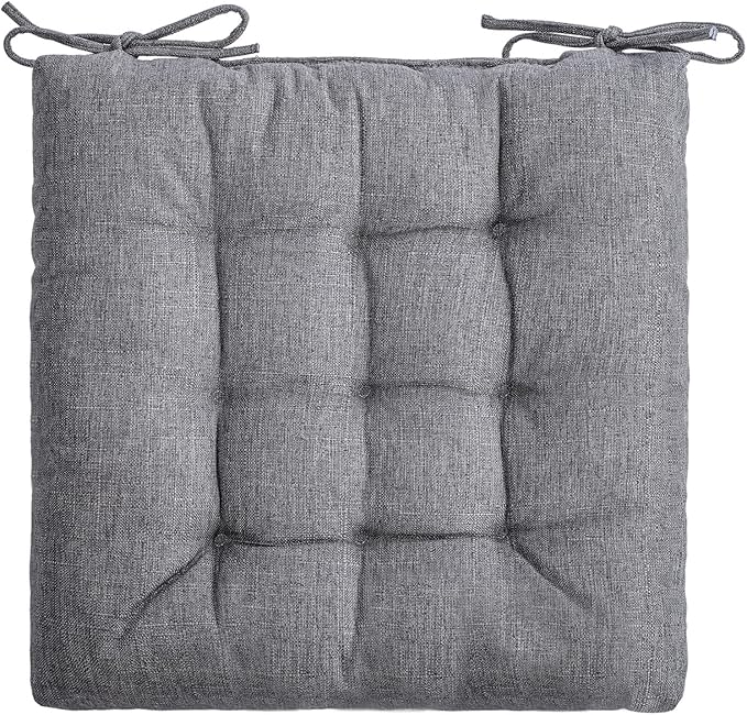 SQUARE MOON 4 Pack Chair Cushions, Seat Cushions, Chair Pads, Chair Mat for Indoor, Outdoor Dining Chair, Kitchen Chairs, Dining Room Chairs (16" × 16" × 4 Pack, Light Grey)