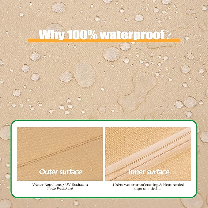 F&J Outdoors Waterproof UV Resistant Heavy Duty High Back / 4 Stackable Chairs Cover, 27" W x 34" D x 41" H