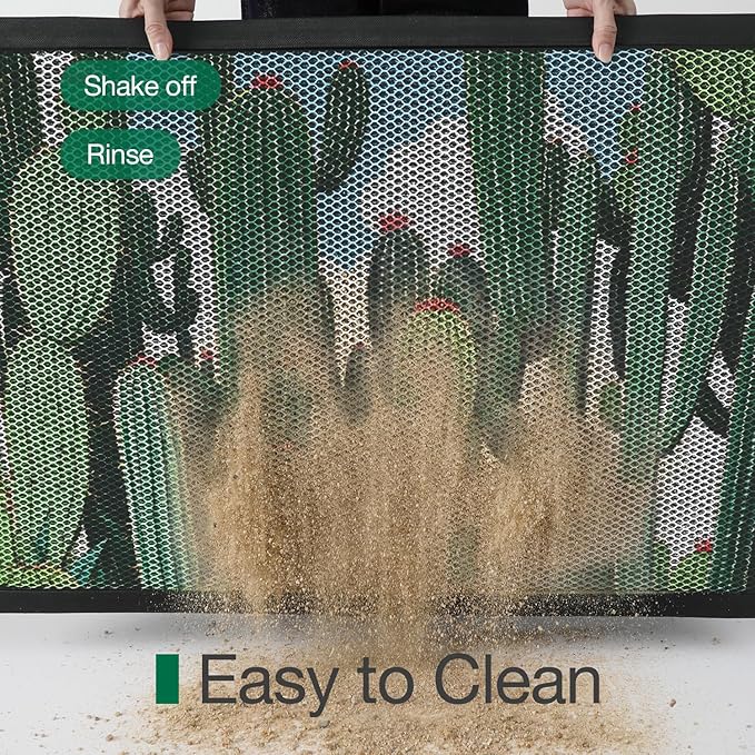 LUMI Outside Door Mat 24x36, Non Slip Rubber Backing Doormat, Low Profile Easy Clean Entrance Mats for Front Back Door Entryway Porch Garage, Cactus