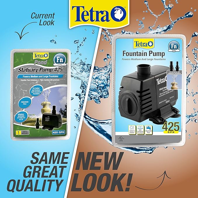 Tetra Pond Statuary Pump 425 GPH, Powers Small And Tabletop Fountains (19713-00)