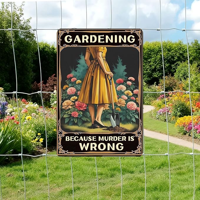 3 PCS Garden Gifts Women-Funny Metal Garden Signs Decor for Outside,Patio,Backyard,GardenersGardeners,and Plant Lovers,Mothers Grandmas and Housewarming 8x12inch