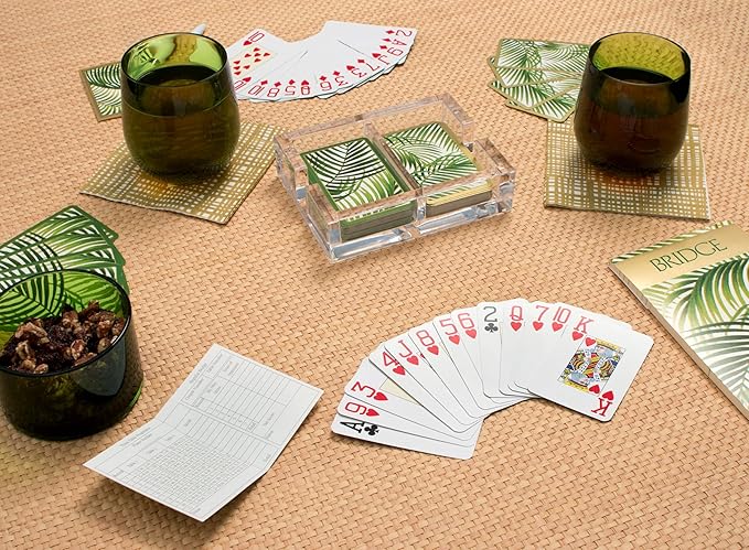 Caspari Palms Large Type Playing Cards-2 Decks Included, Regular, Multicolor (PC126J)