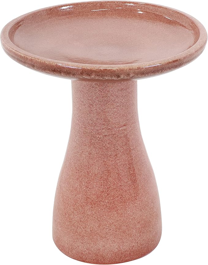 Sunnydaze 21" H Ceramic Bird Bath for Outside - Hand-Painted Outdoor Bird Bath Bowl, UV/Frost-Resistant Finish - Lava