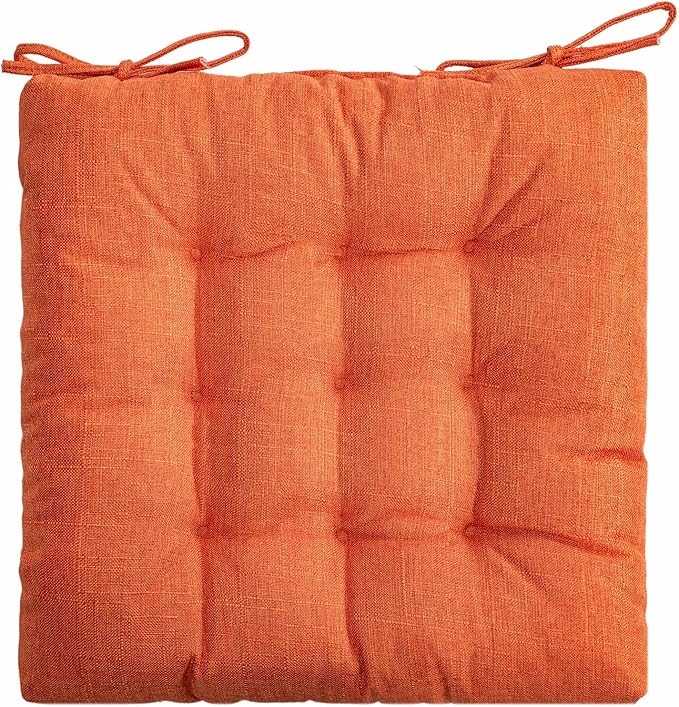 SQUARE MOON 4 Pack Chair Cushions, Seat Cushions, Chair Pads, Chair Mat for Indoor, Outdoor Dining Chair, Kitchen Chairs, Dining Room Chairs (16" × 16" × 4 Pack, Orange)