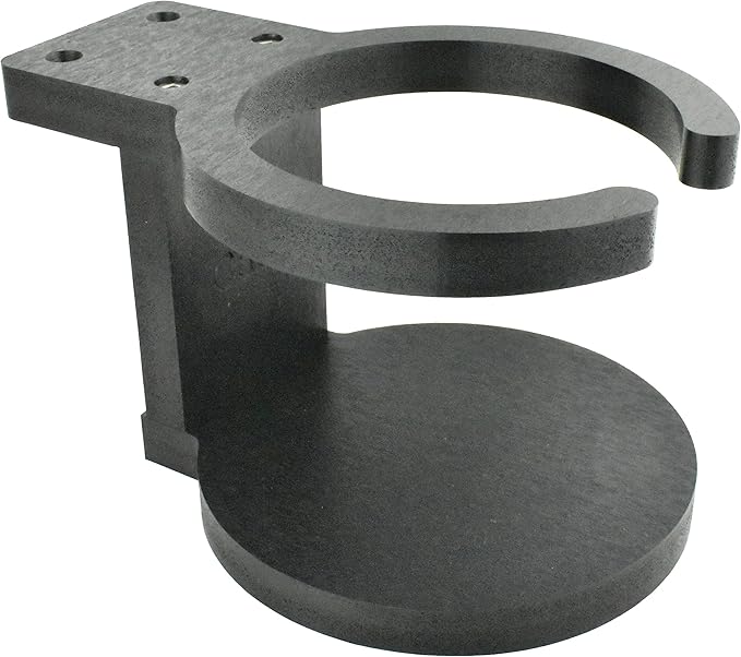 Poly Cup Holder for Adirondack Chair or Patio, Fits Standard- Large Cups (2 Pack, Black)