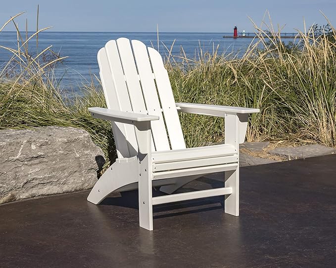 POLYWOOD® Vineyard Curveback Adirondack Chair in Black