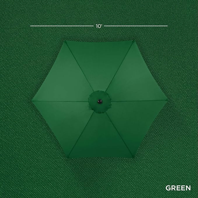Best Choice Products 10ft Outdoor Steel Polyester Market Patio Umbrella w/Crank, Easy Push Button, Tilt, Table Compatible