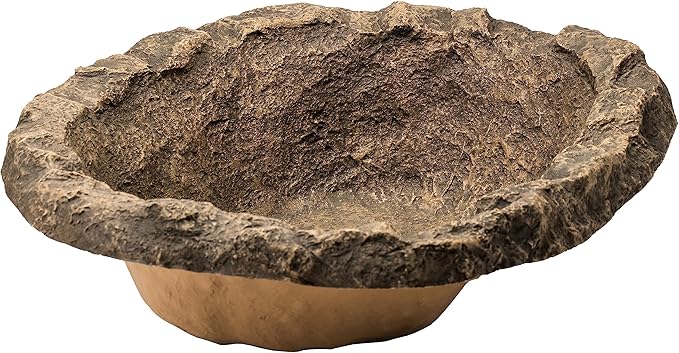 Small Flower Faux Rock Fiberglass Garden Decorative Water Pond, 17 Gallon Sandstone Outdoor Patio Bed Waterfall Pond