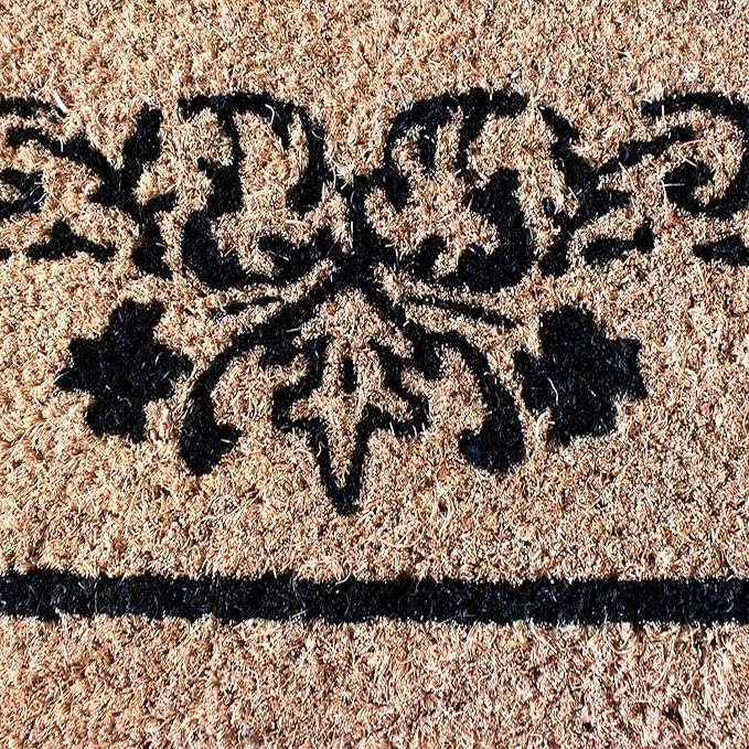 LuxUrux Welcome Mats Outdoor Coco Coir Doormat, with Heavy-Duty PVC Backing - Natural - Perfect Color/Sizing for Outdoor/Indoor uses. (17 x 30, Tuscan - Welcome)