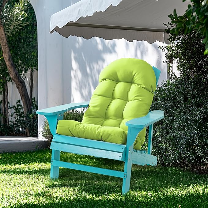 Adirondack Chair Cushion, Rocking Chair Cushion 44x19.4x4 inch, High Back Patio Cushions of Upper and Lower with Ties, Sunscreen and Fade-Resistant (Sharp Green, 2)