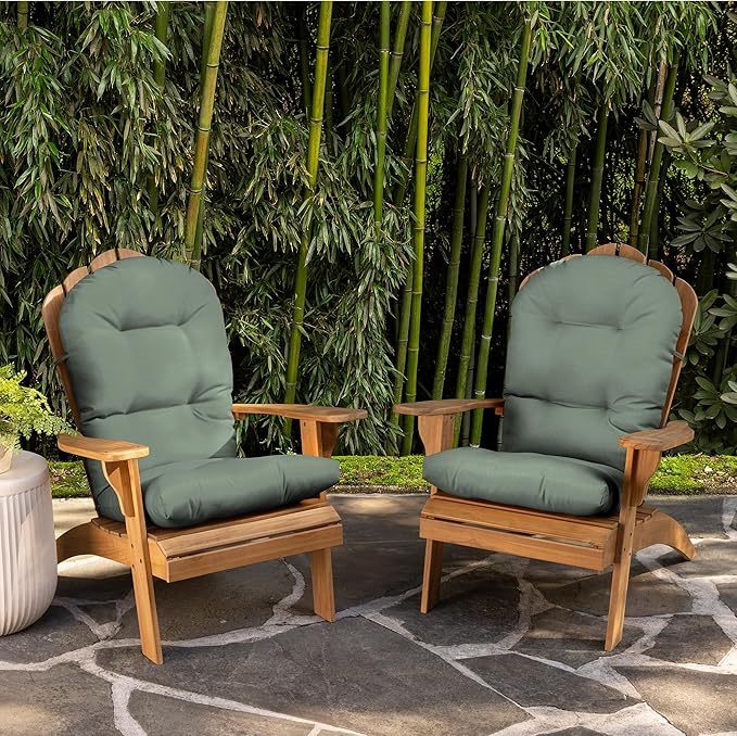 Arden earthFIBER Outdoor Adirondack Cushion, 21.5 x 48, Water Repellent, Fade Resistant, Cushion for Adirondacks or Rocking Chairs 21.5 x 48, Sage Green Texture