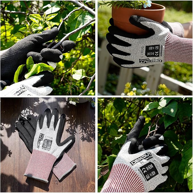 CYRUS Nitrile Gardening Gloves for Women＆Men, Thorn-Proof Garden Gloves,Work for Yard Garden, Weeding, Digging, Pruning