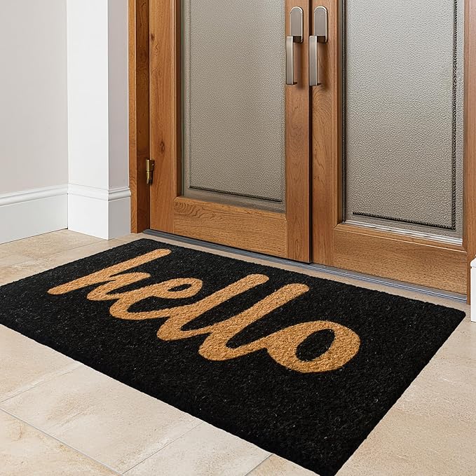 LuxUrux Welcome Mats Outdoor Coco Coir Doormat, with Heavy-Duty PVC Backing - Natural - Perfect Color/Sizing for Outdoor/Indoor uses. (24 x 36 Inch)