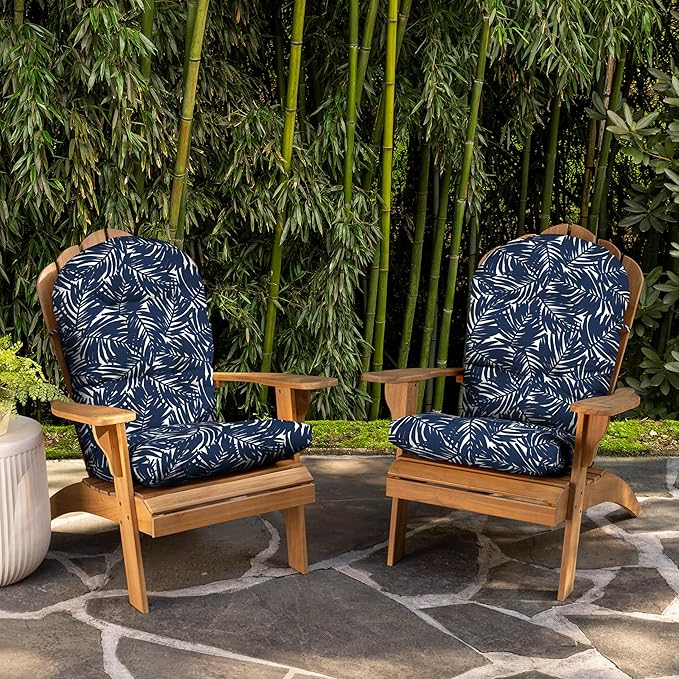 Arden earthFIBER Outdoor Adirondack Cushion, 21.5 x 48, Water Repellent, Fade Resistant, Cushion for Adirondacks or Rocking Chairs 21.5 x 48, Navy Blue King Palm