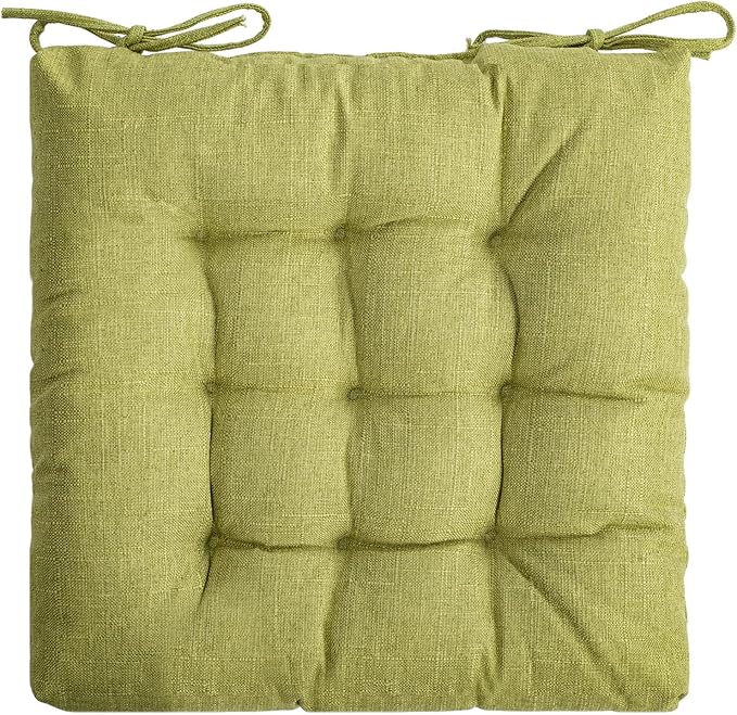 SQUARE MOON 4 Pack Chair Cushions, Seat Cushions, Chair Pads, Chair Mat for Indoor, Outdoor Dining Chair, Kitchen Chairs, Dining Room Chairs (16" × 16" × 4 Pack, Light Green)