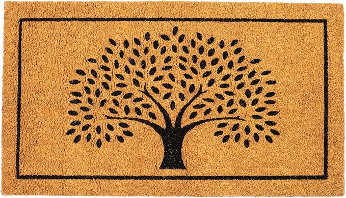Welcome Doormats, Natural Coco Coir Mats with Non-Slip PVC Backing, Indoor Outdoor Mats for Home & Office, Door Mat, Floor Mats for Door Decor, Beige & Black, 30"x17"
