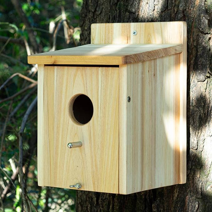 Wooden Bird Houses for Outside Birdhouses Nest Bluebird House for Cardinals Finch Wren Swallow for Garden Viewing 1B