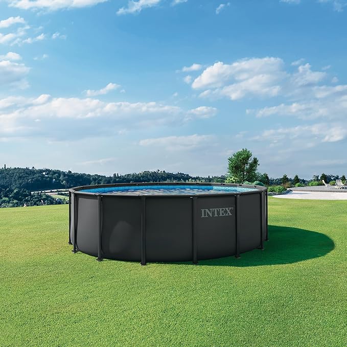 INTEX Ultra XTR Deluxe Round Above Ground Swimming Pool Set: 18ft x 52in - Includes Krystal Clear Cartridge Filter Pump - Easy to Assemble