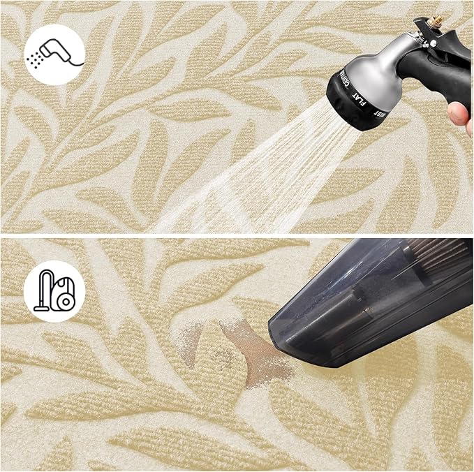 Smiry Front Door Mat Indoor Outdoor Entrance, Heavy Duty Natural Rubber, Trap Dirt and Moisture, Non-Slip Doormats, Low Profile, Easy Clean Patio Porch Entryway Mat, 29.5x17, Beige