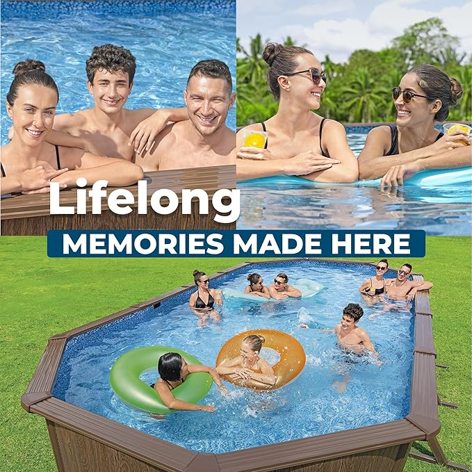 Bestway Hydrium 24' x 12' x 52" Above Ground Pool, Oval Steel Side Wall Frame Outdoor Swimming Pool Set with Sand Filter Pump, Ladder & Accessories
