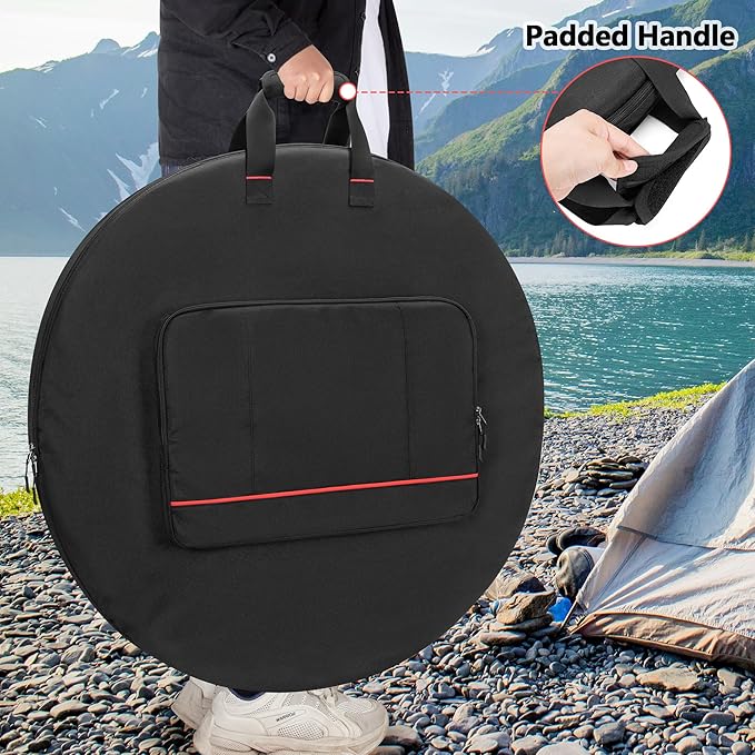Large Heat Deflector Carry Bag, Compatible with Solo Stove Yukon 27" Heat Deflector, Fire Pit Heat Deflector Accessories Bag with Handles, Heat Deflector Carrying Case Dia: 31”, Bag Only