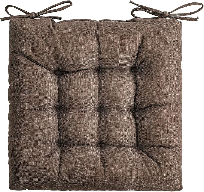 SQUARE MOON 4 Pack Chair Cushions, Seat Cushions, Chair Pads, Chair Mat for Indoor, Outdoor Dining Chair, Kitchen Chairs, Dining Room Chairs (16" × 16" × 4 Pack, Black Coffee)