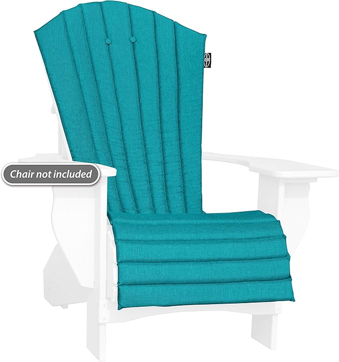 Outdoor All-Weather Patio Chair seat Cushion , Quick Drying Olefin Fabric - Adirondack Chair Cushion for Your Chair-Chair not Included (Tile Blue)