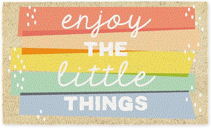 DII Natural Coir Doormat Outdoor Welcome Mat, 17x29, Enjoy The Little Things