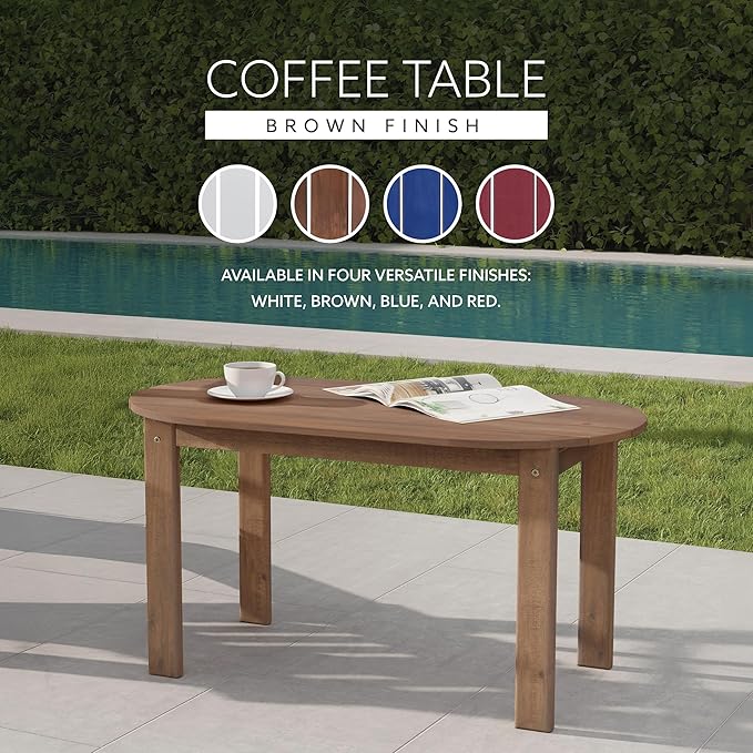 Linon Coffee Table, 18.11D x 35.24W x 18.11H in, Acorn