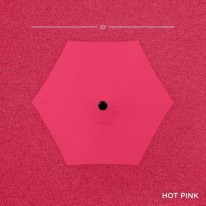 Best Choice Products 10ft Outdoor Steel Polyester Market Patio Umbrella w/Crank, Easy Push Button, Tilt, Table Compatible