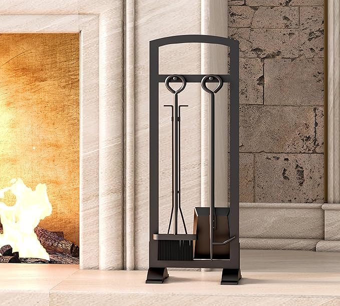 Kingson 5-Piece Lightweight Fireplace Tool Set – Portable, Compact, and Stylish Fire Pit Accessories Kit