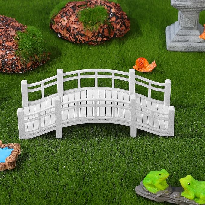 Toyvian Dollhouse Miniature Arch Bridge Vintage Micro Landscape Bridge Figurine for DIY Mini Terrarium Kits and Bonsai Garden Decor